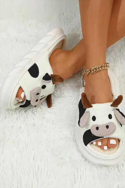 Animal Cow Plush Slippers