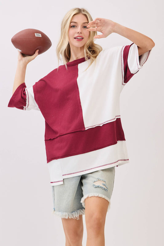 Oversized Color Block Gameday Tee
