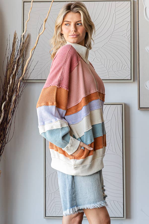 Color Block Oversized Pullover