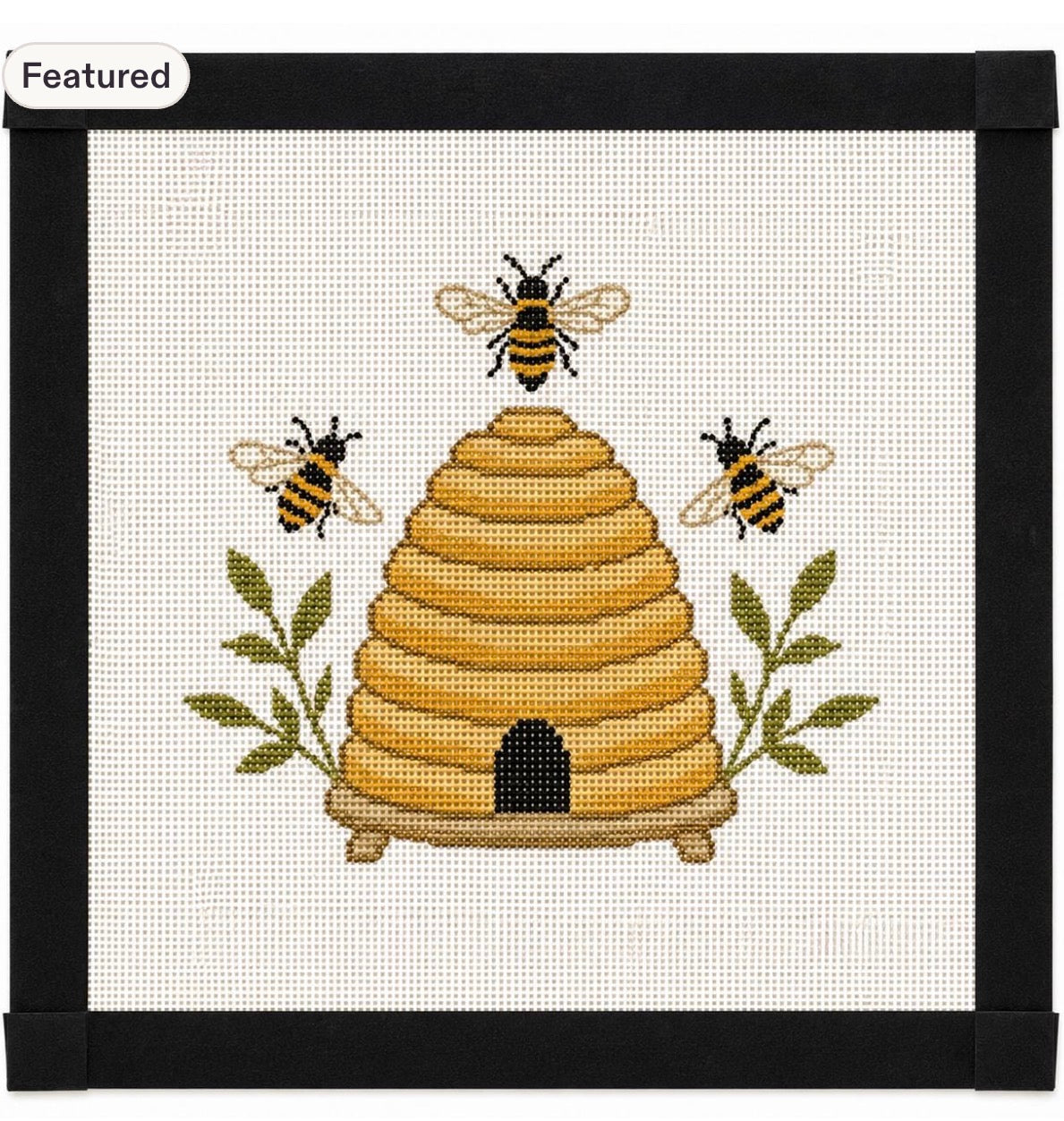 Bee Skep Needlepoint Canvas