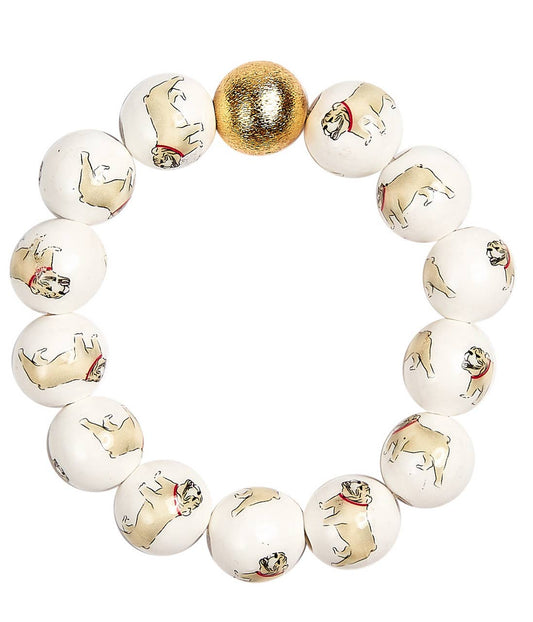 Bulldog Beaded Bracelet