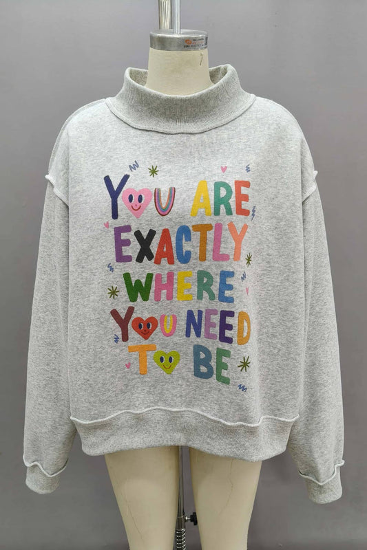 Life is Good Reversible Mock Neck Sweatshirt
