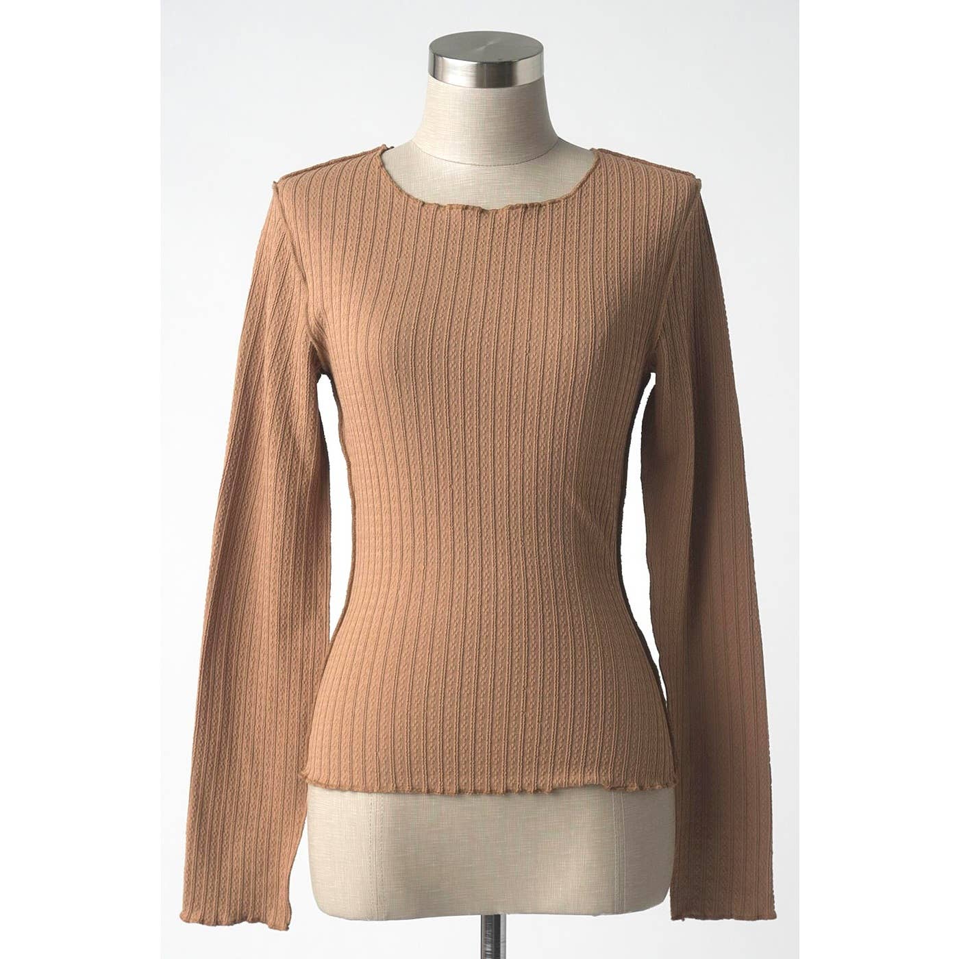 Latte Wide Ribbed Layering Top