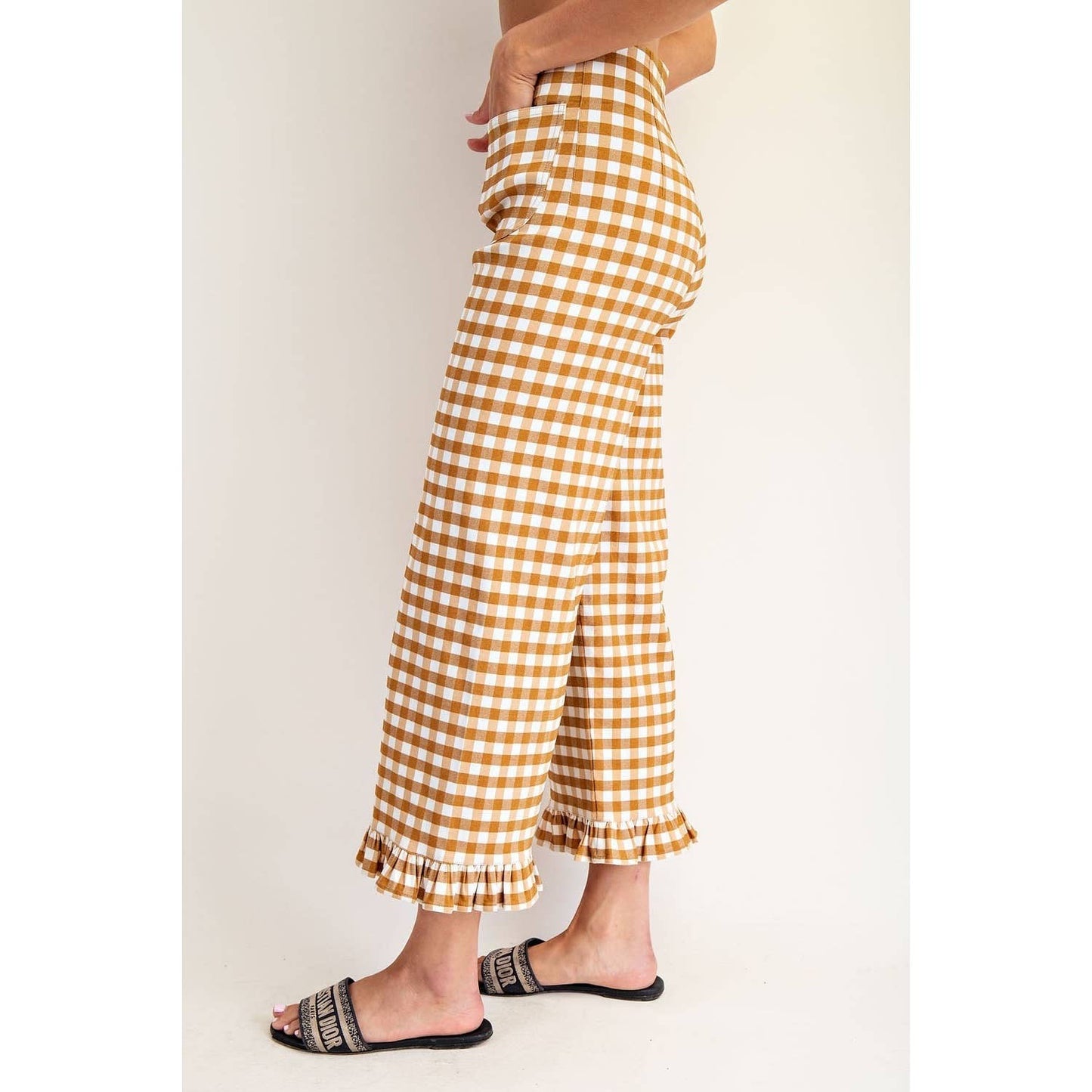 Gingham Straight Leg Pants