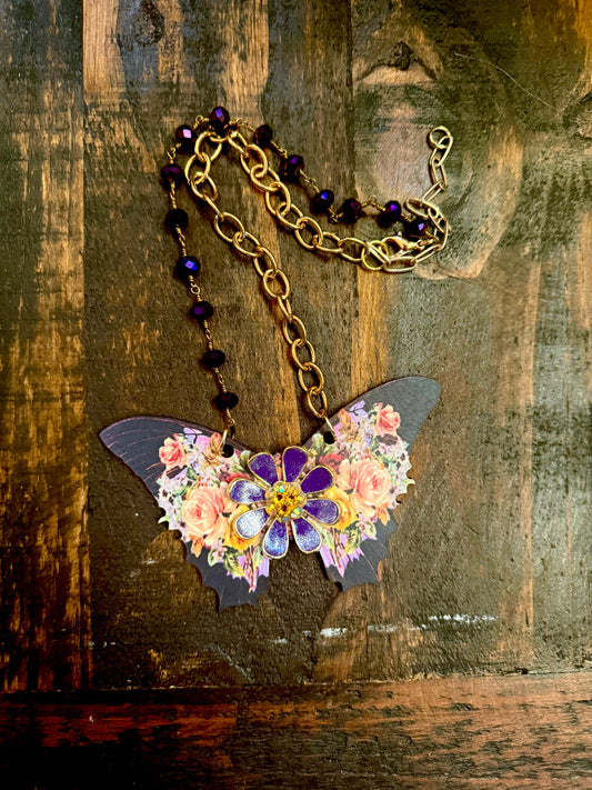 Gypsy South Purple Butterfly Necklace
