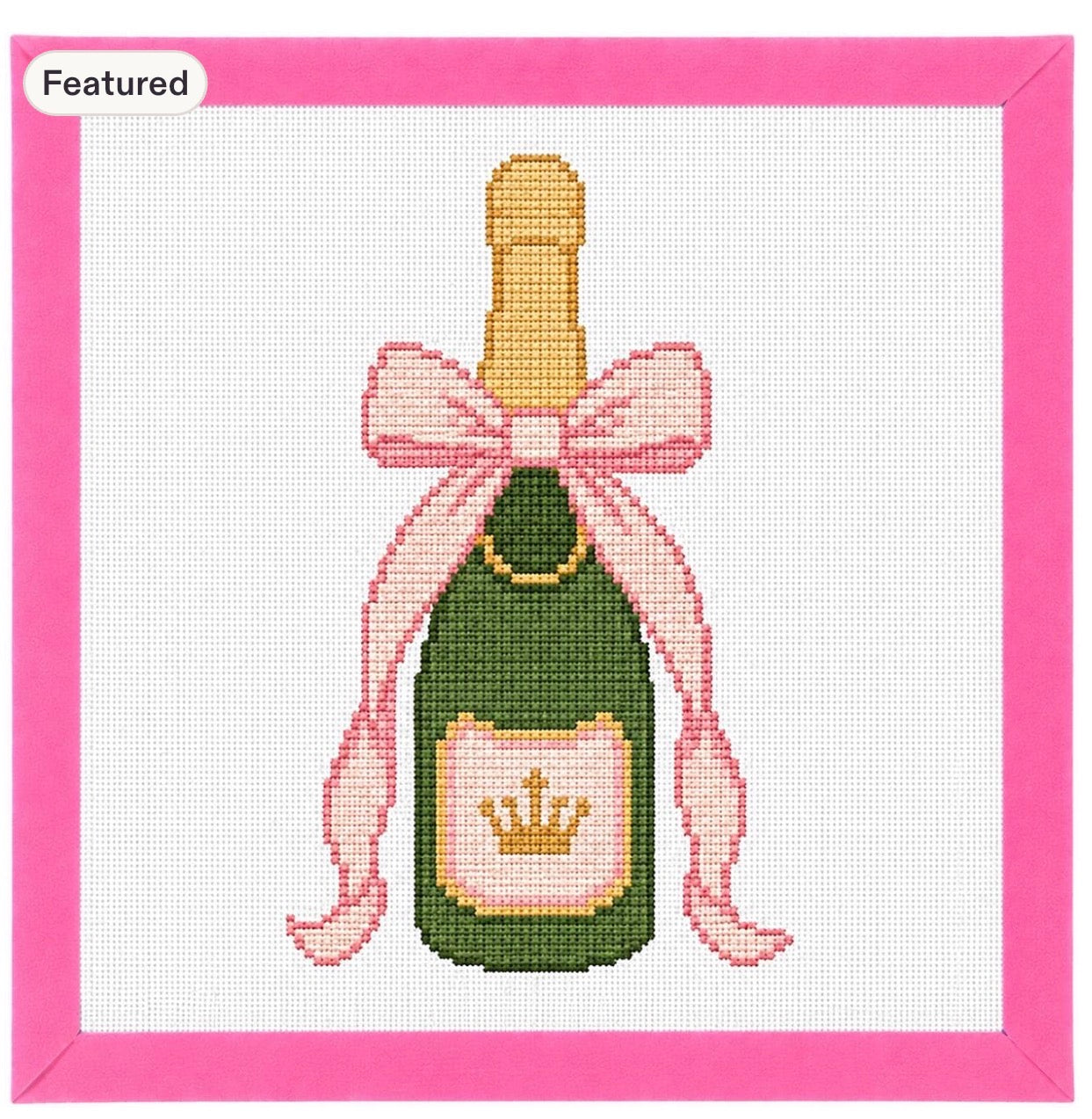 Champagne Bottle Needlepoint Canvas