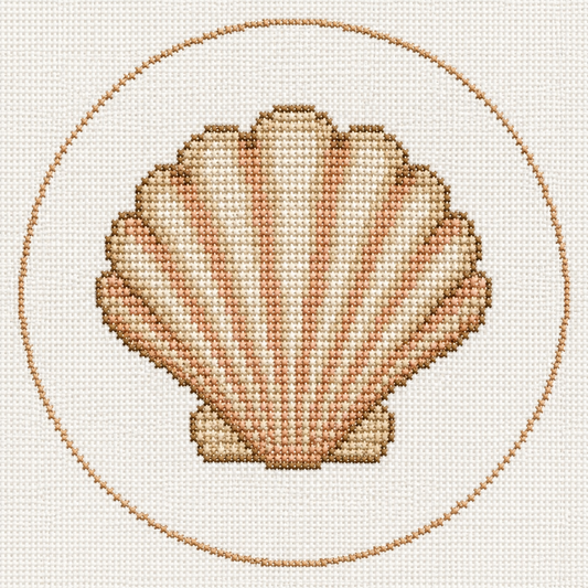 Seashell Bag Charm Needlepoint Canvas
