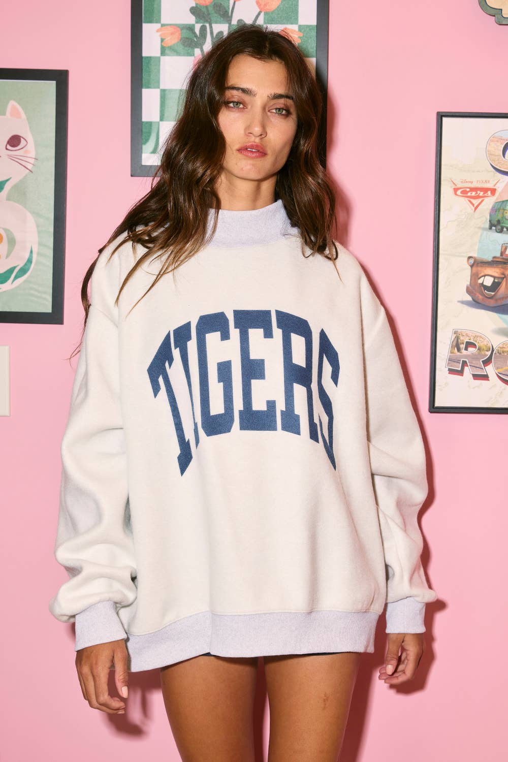 'WAR DAMN & TIGERS' Mock Neck Sweatshirt
