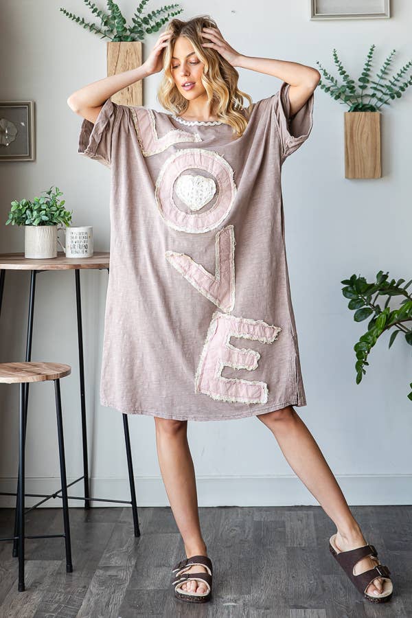 Love Is In The Air Mineral Washed Tee Dress