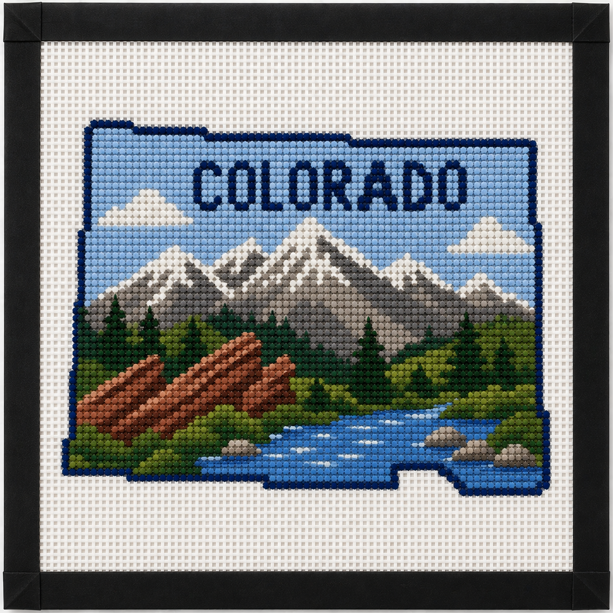 Colorado Mountains Printed Needlepoint Canvas l