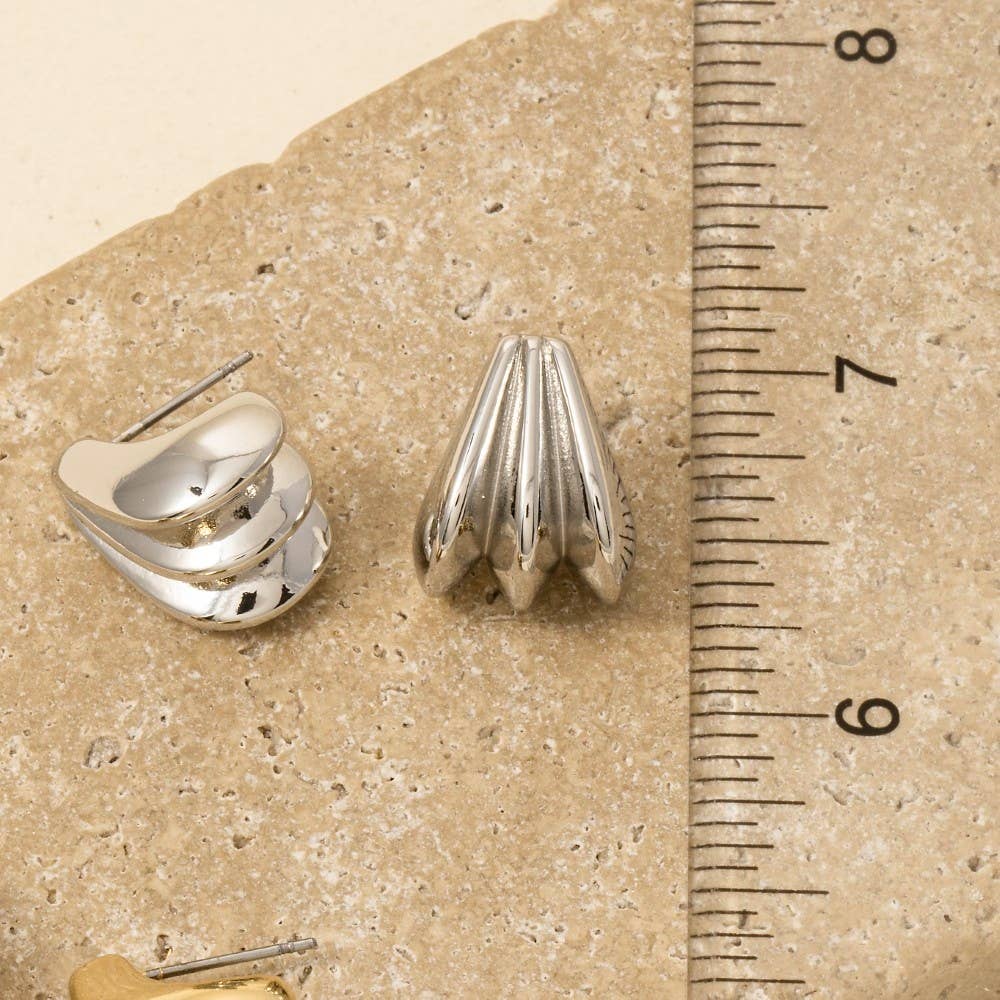 Gold Dipped Layered Triangular Hoop Earrings