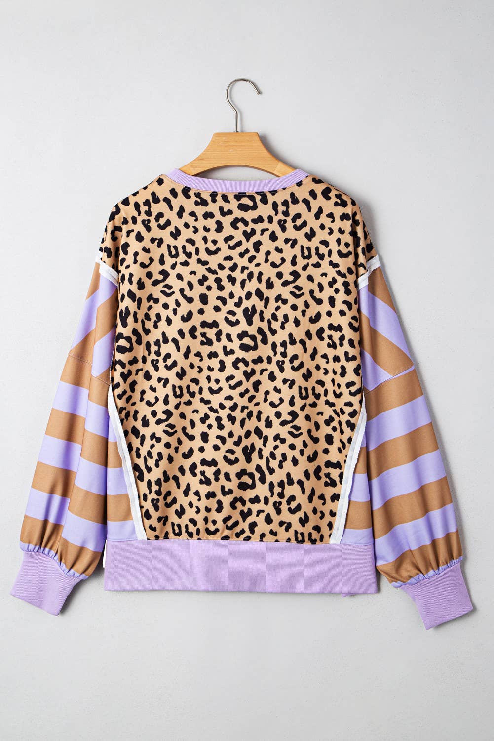 Leopard Striped Patchwork Sweatshirt