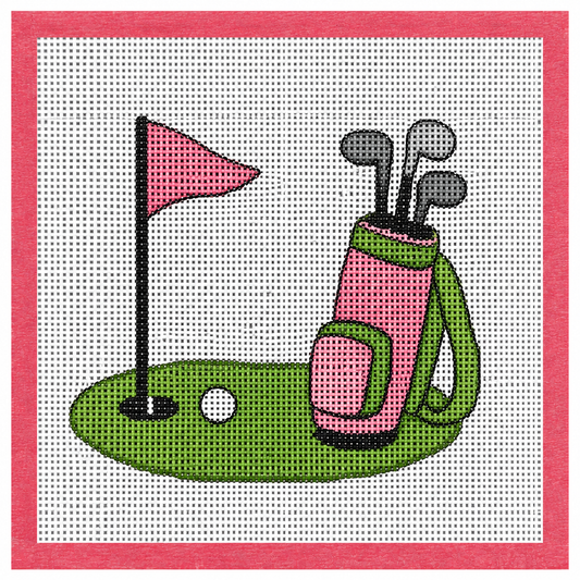 Tee Time Printed Needlepoint Canvas