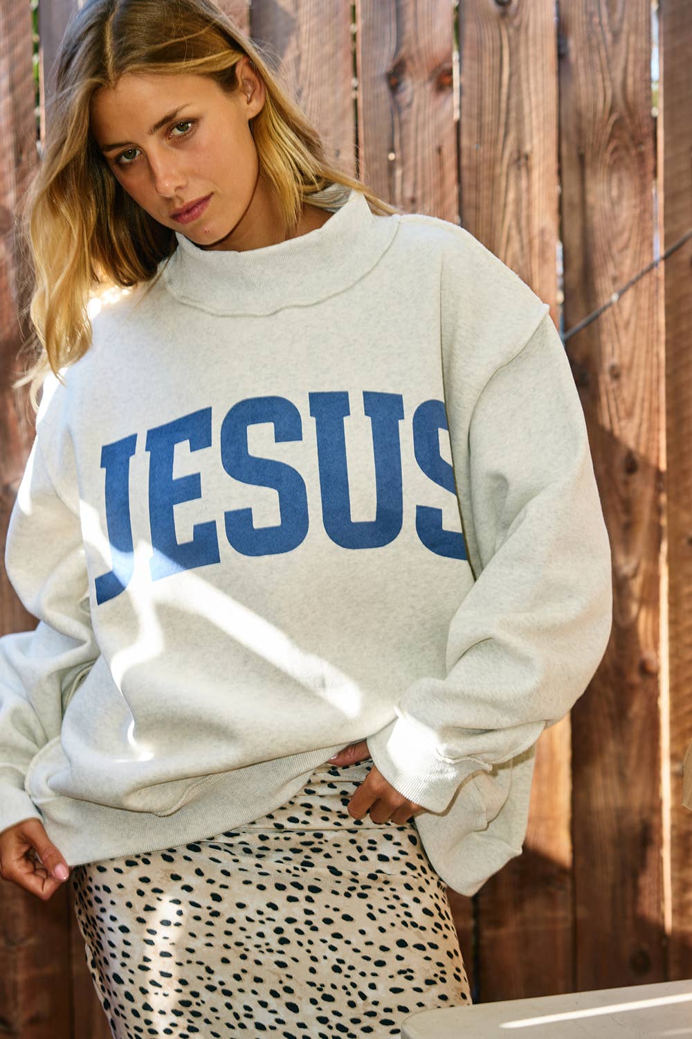 'JESUS & GOD IS GOOD' Reversible Mock neck Sweatshirt