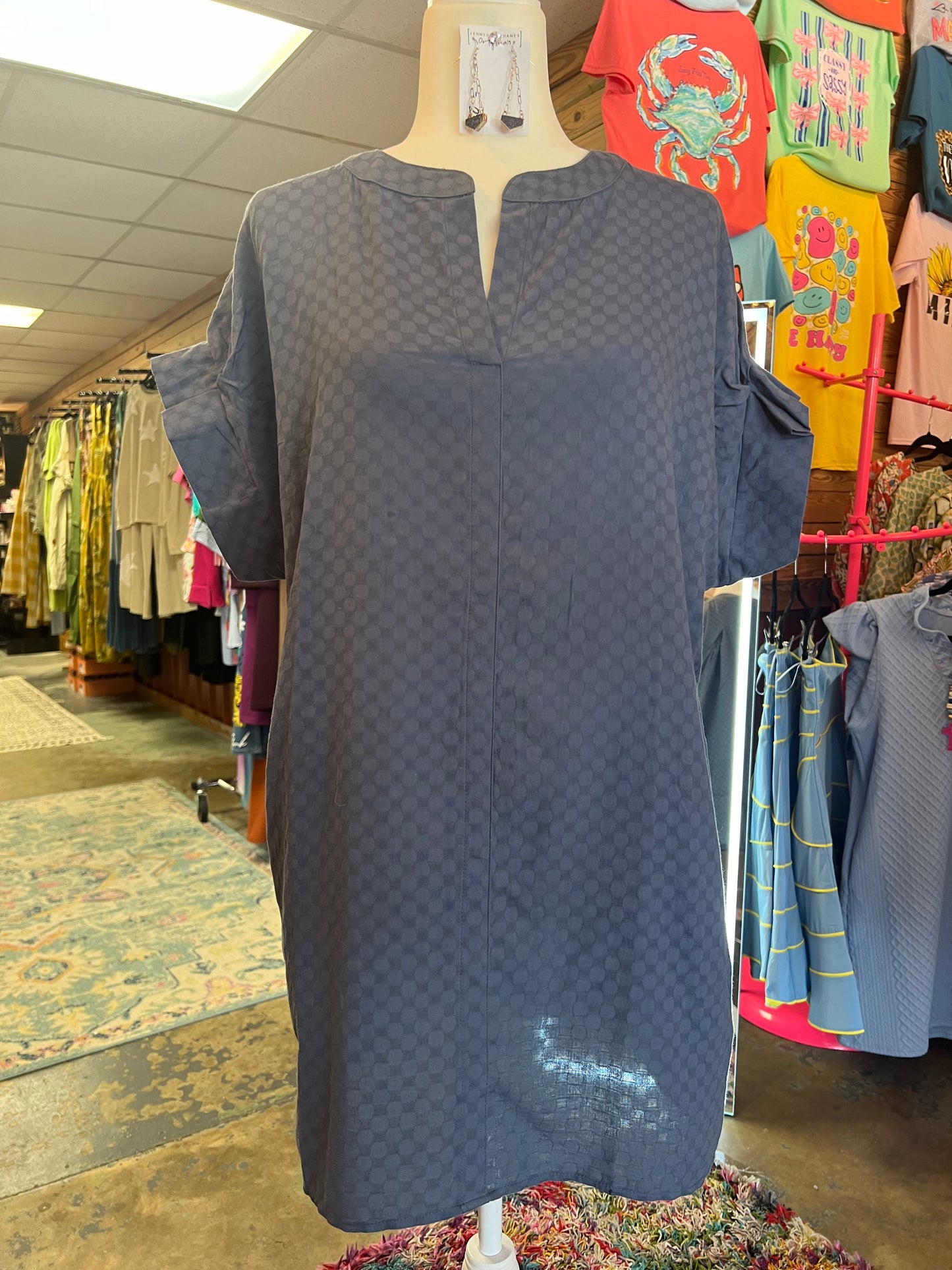 Slate Blue Dreams Shirt Dress