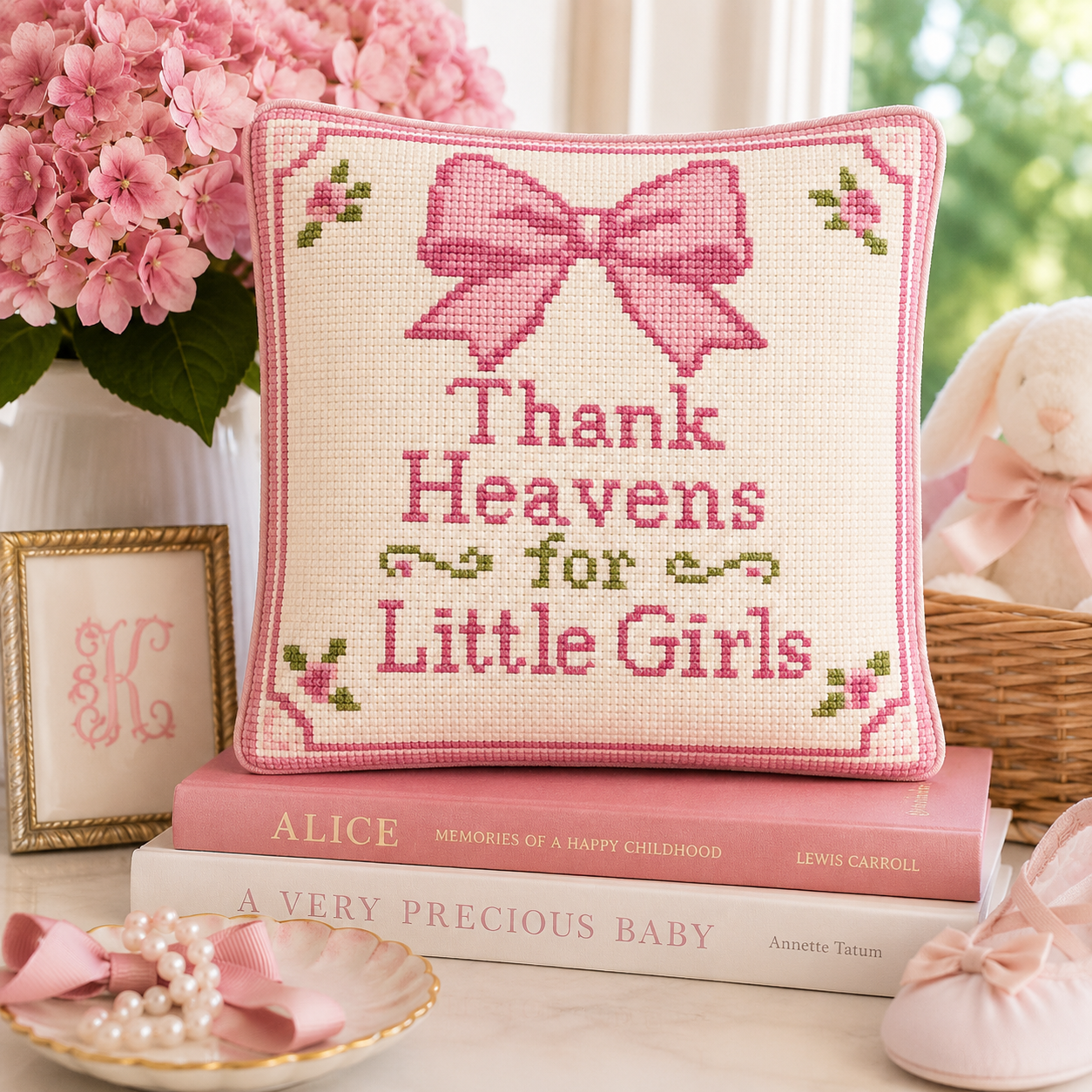 Little Girls Printed Needlepoint Canvas