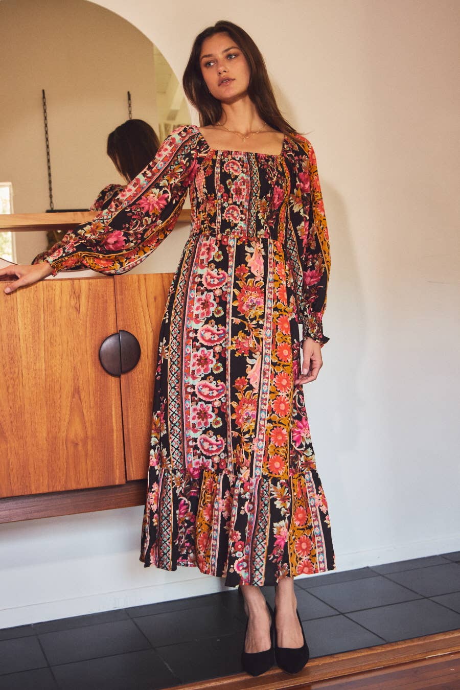 Floral Printed Bohemian Maxi Dress