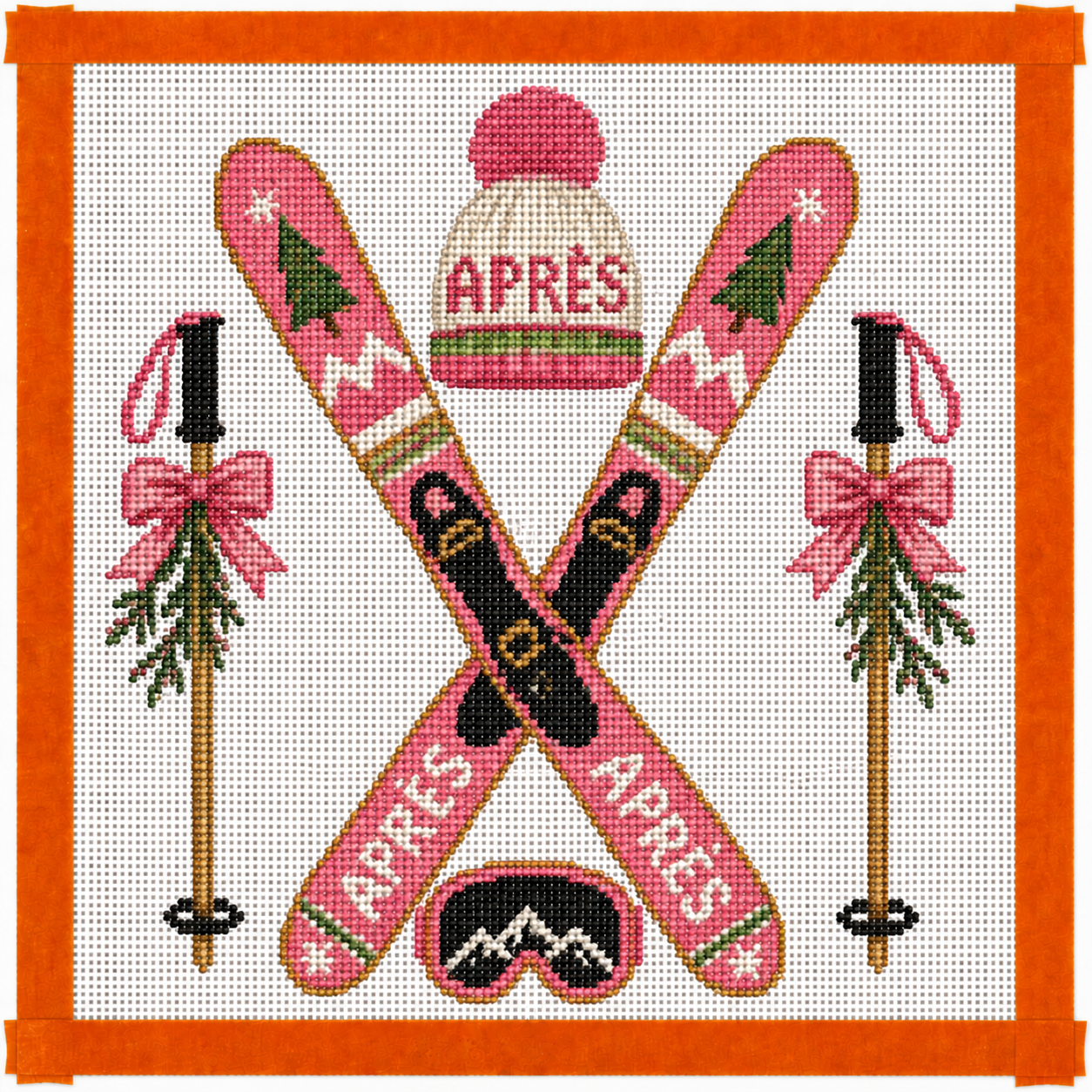 Ski Holiday Needlepoint Canvas