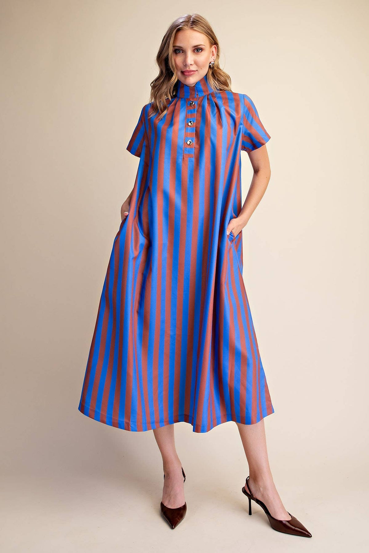 Stand Tall High Neck Midi Dress