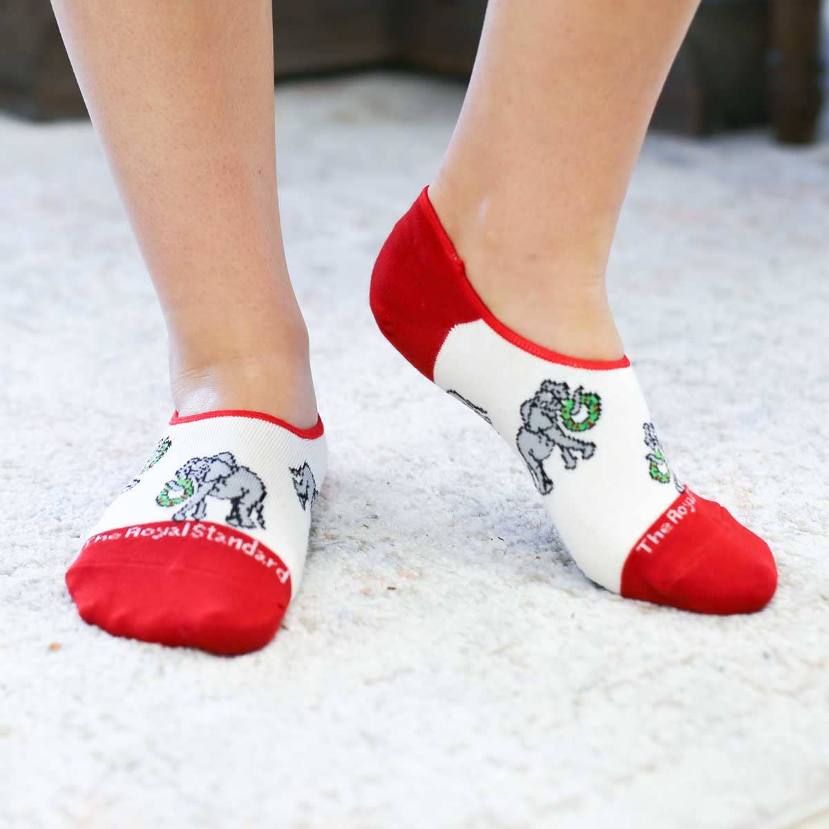 Women's Christmas Elephant No Show Socks