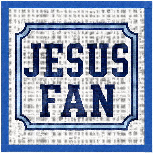 Jesus Fan Printed Needlepoint Canvas