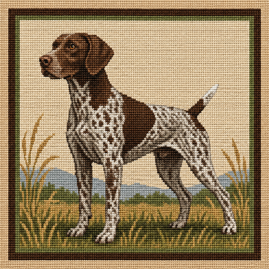 German Shorthaired Pointer Printed Needlepoint Canvas