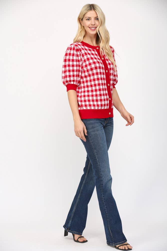 Love Me Always Gingham Cardigan