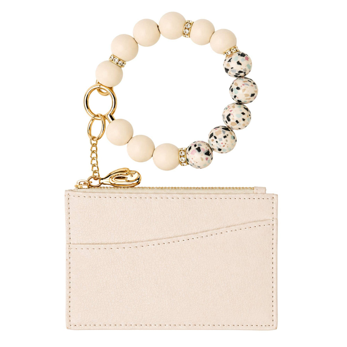 Ivory Bead Wristlet Wallet