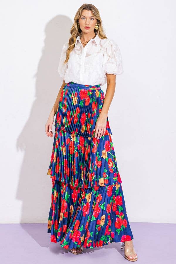 Fields of Floral Tiered Skirt