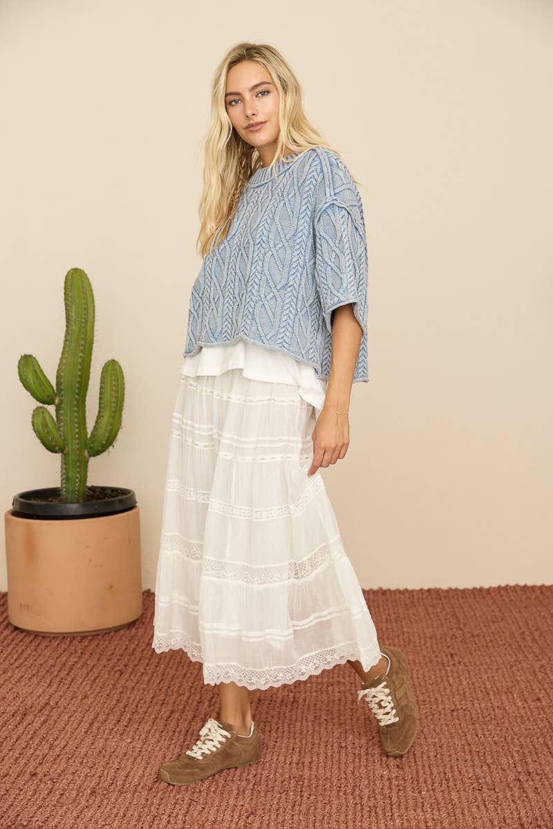 Denim Blue Oversize Sweater
