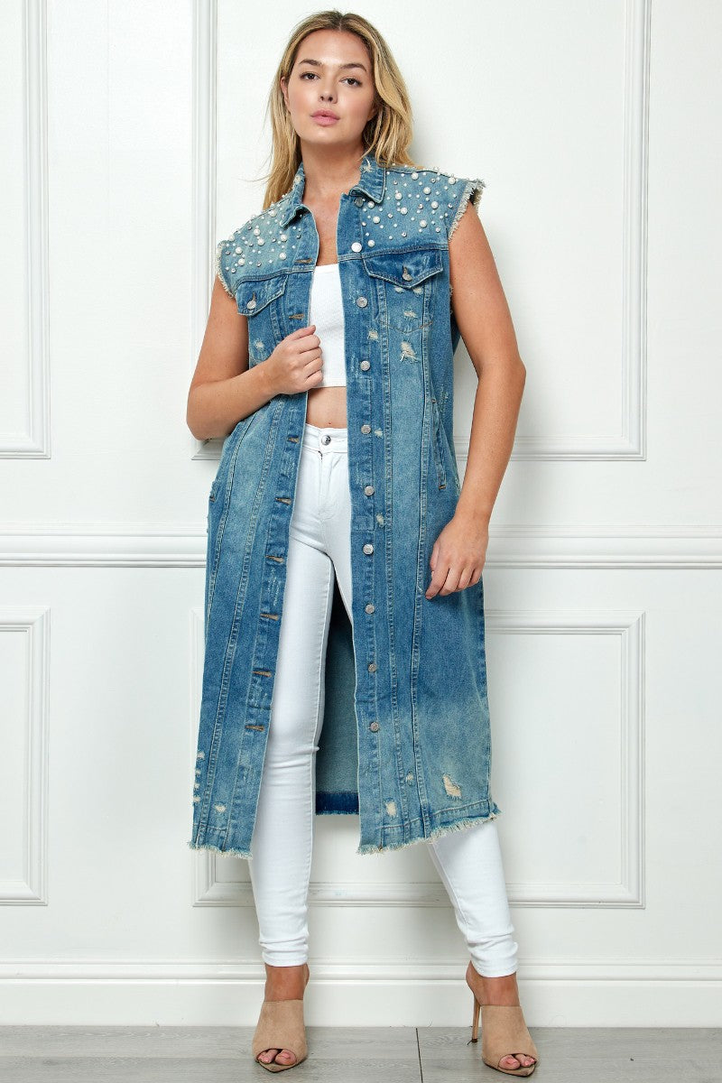 Blinged Out Denim Duster