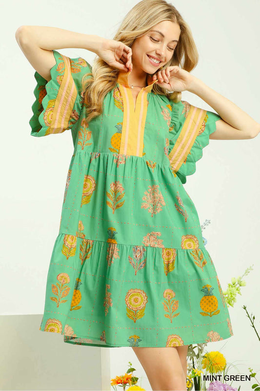 Wildflower Printed Mini Dress