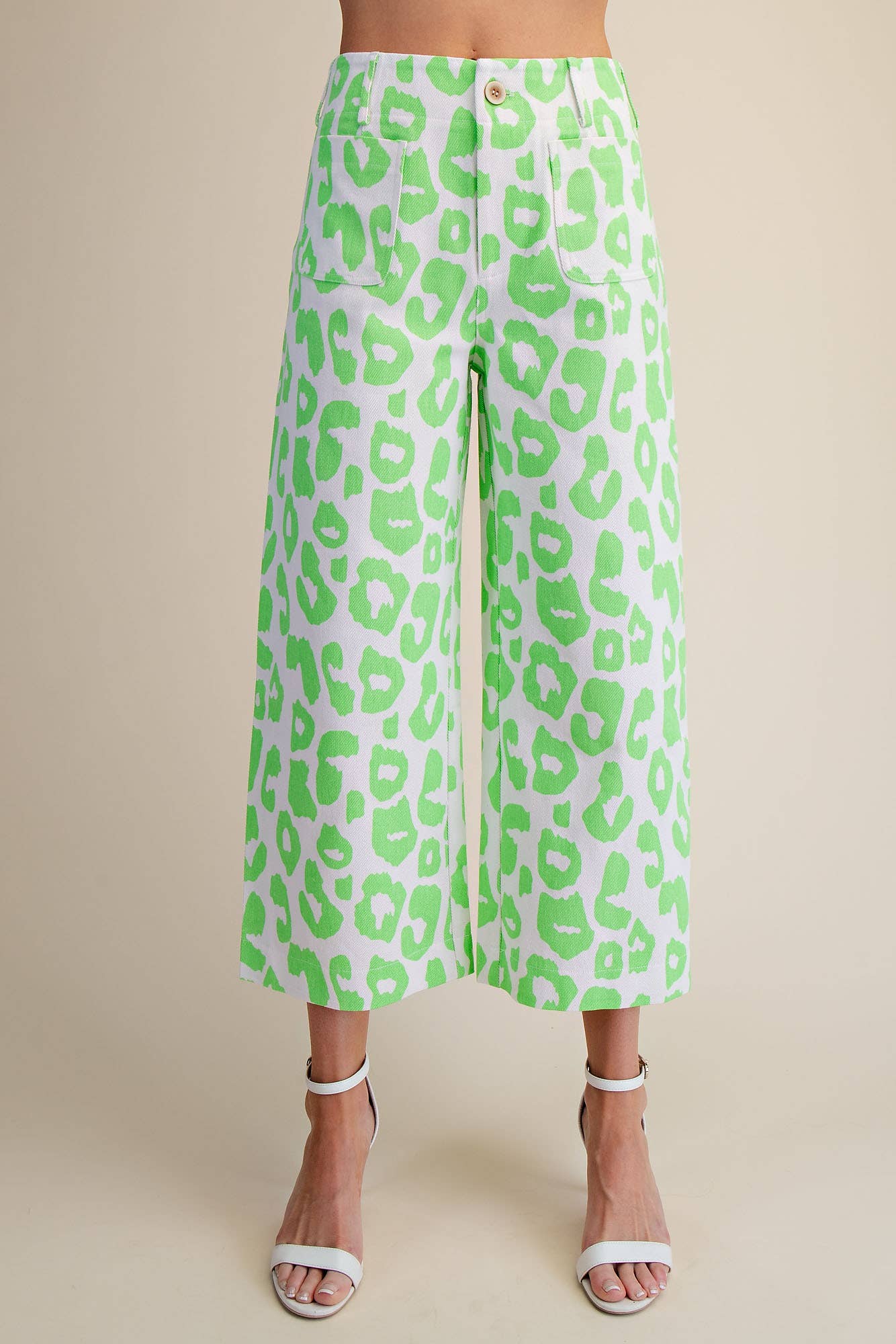 Colette Neon Green Leopard Pant