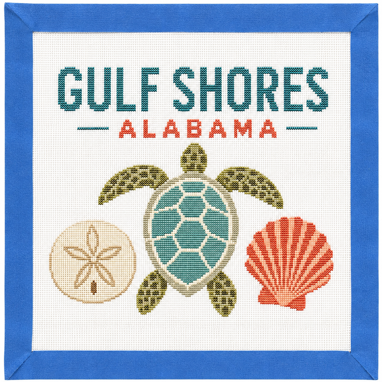 Gulf Shores Alabama Printed Needlepoint Canvas