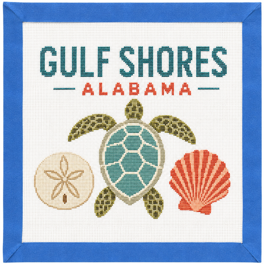 Gulf Shores Alabama Printed Needlepoint Canvas