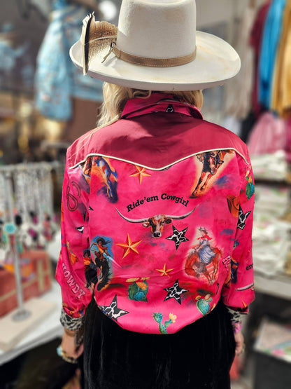 Rare Bird Ride'em Cowgirl Satin Shirt