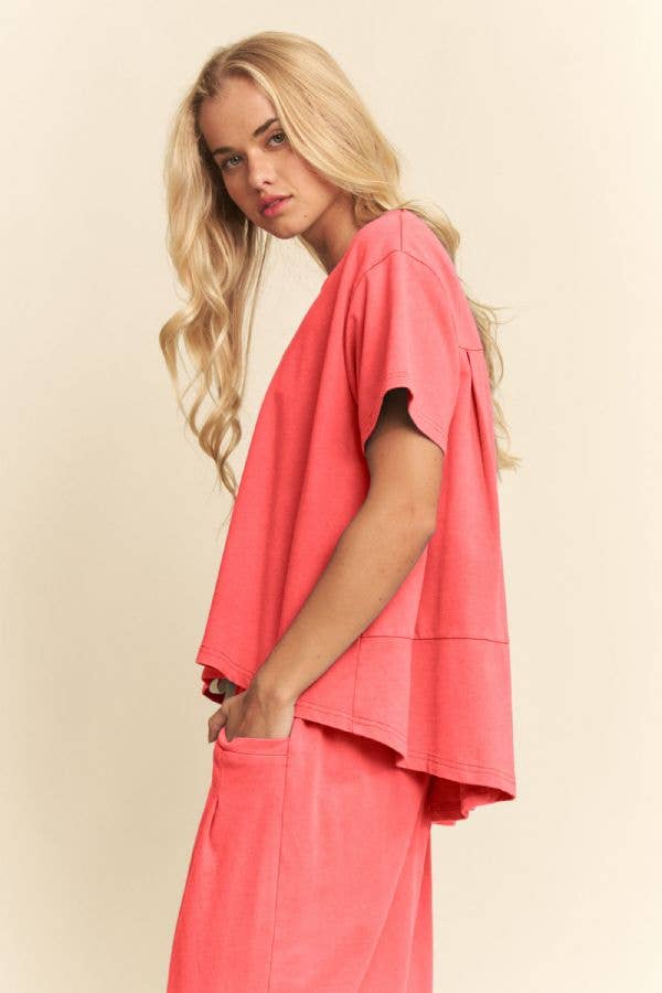 Garment-Wash Pleated Set