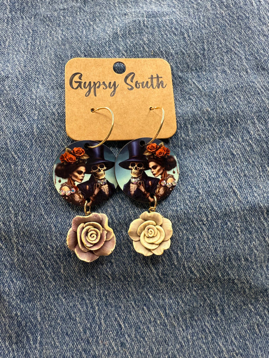 Gypsy South Skeleton Couple Earrings