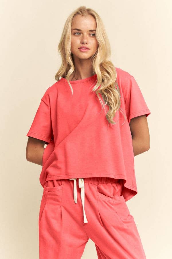 Garment-Wash Pleated Set