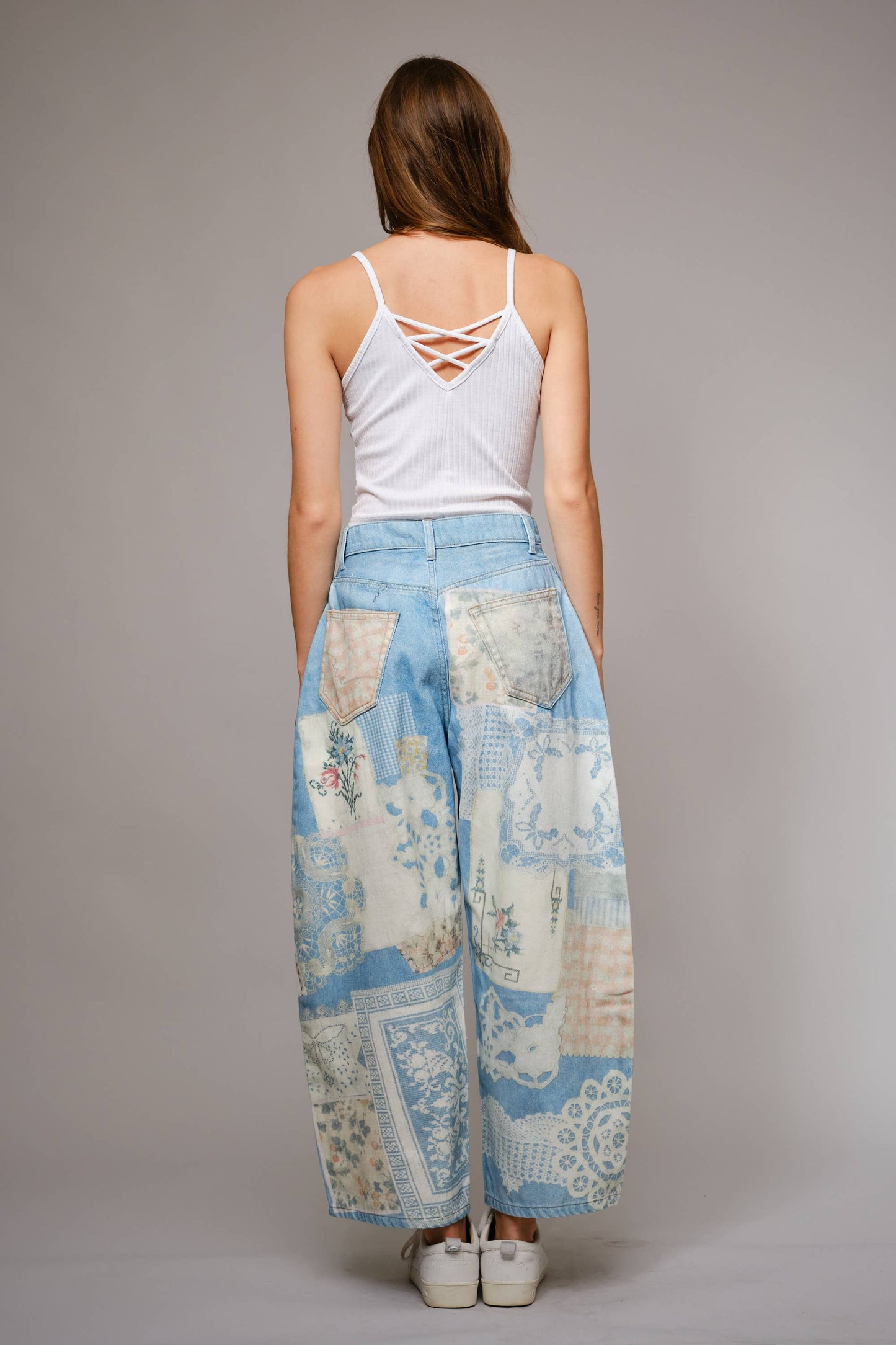 Needlepoint Inspired Denim Pant