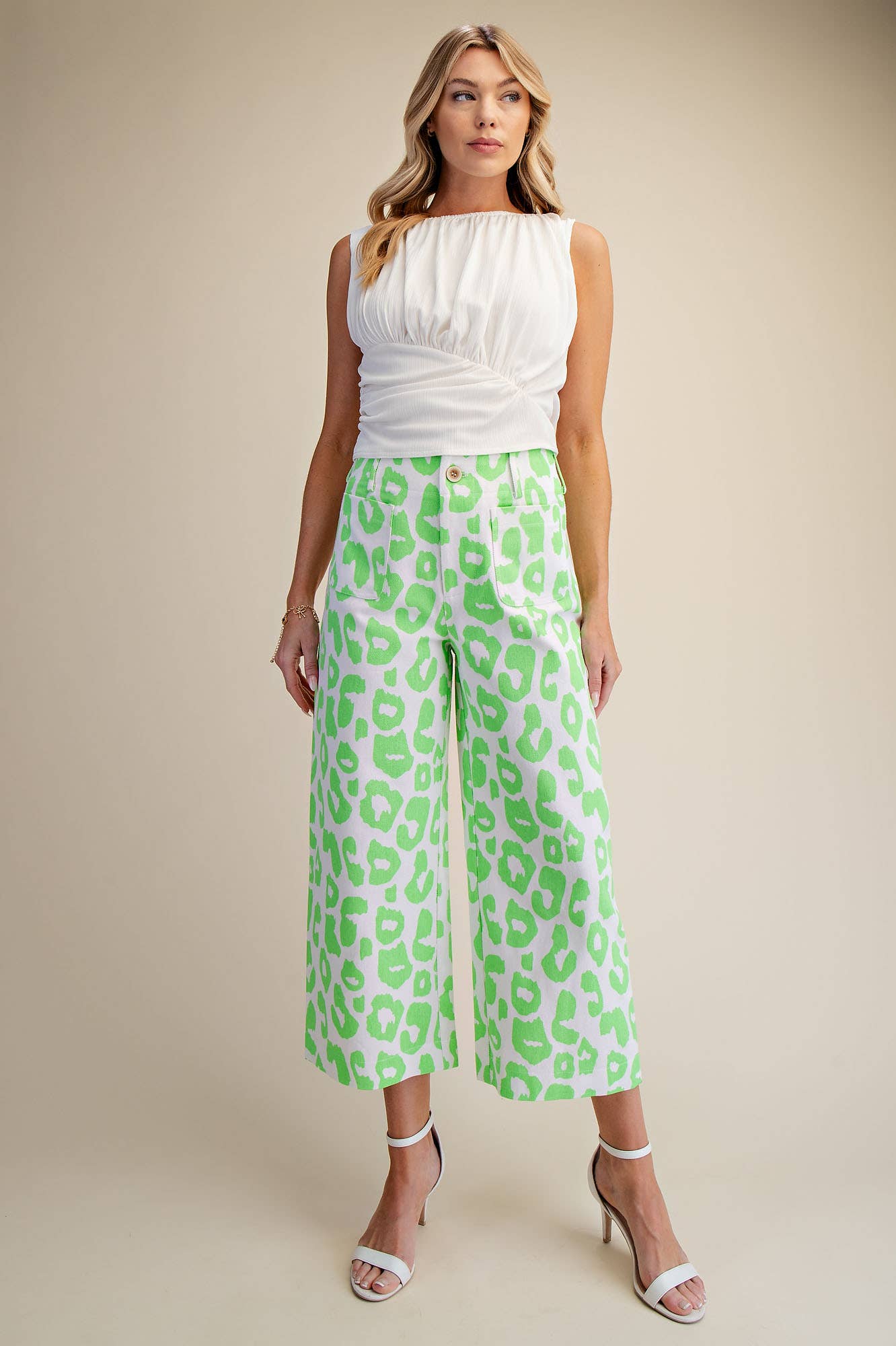 Colette Neon Green Leopard Pant