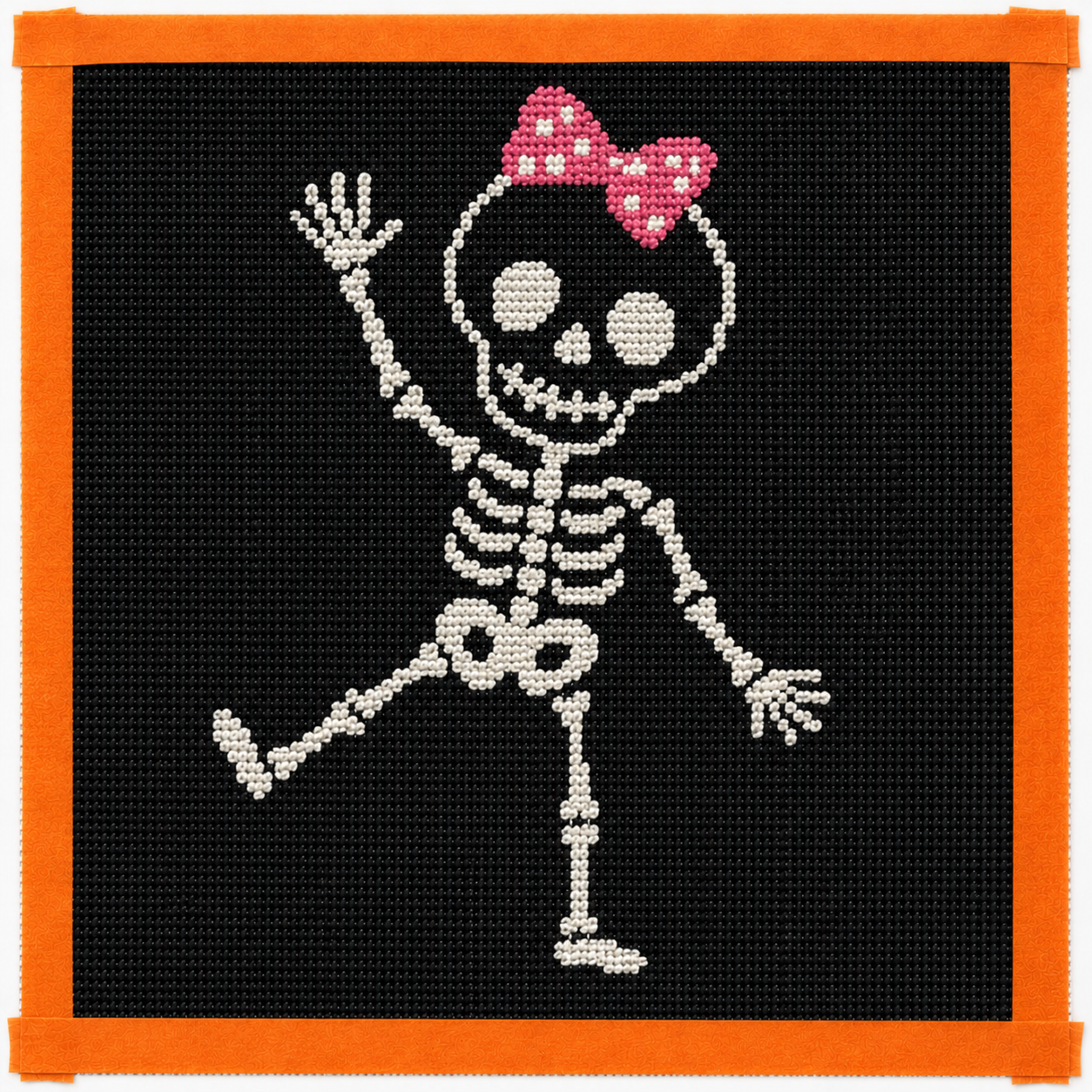 Halloween Skeleton Printed Needlepoint Canvas