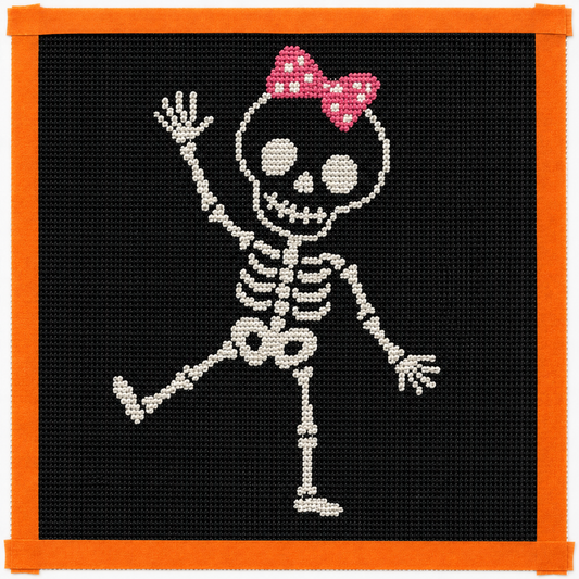 Halloween Skeleton Printed Needlepoint Canvas