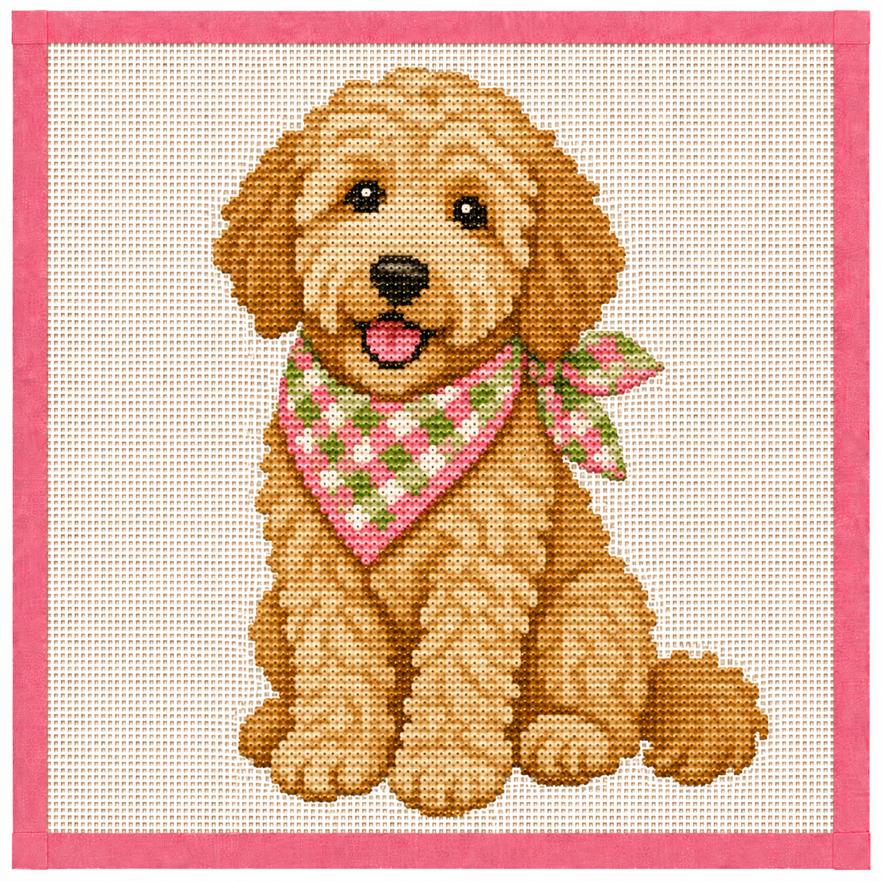 Golden Doodle Printed Needlepoint Canvas