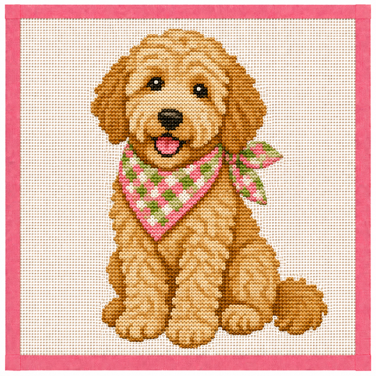 Golden Doodle Printed Needlepoint Canvas