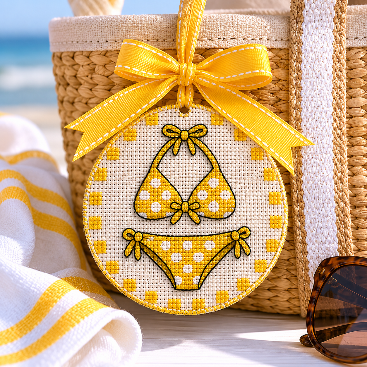 Bikini Bag Charm Printed Needlepoint Canvas