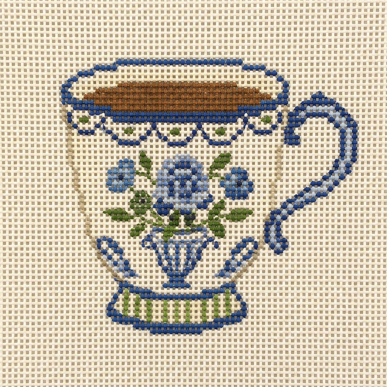 Coffee Cup Printed Needlepoint Canvas