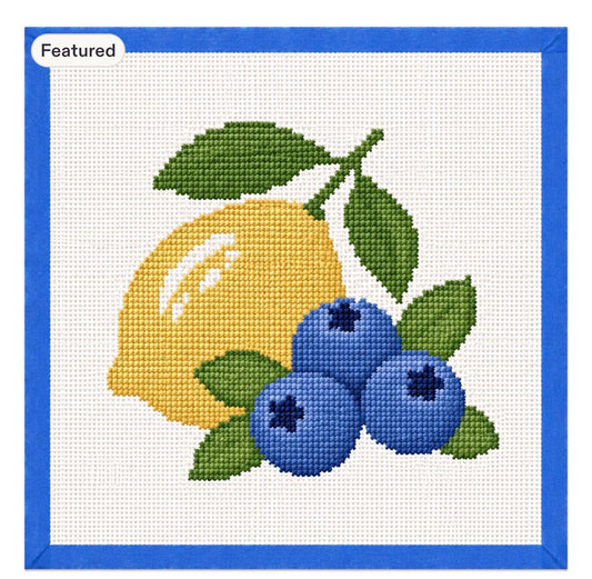 Lemon/Blueberry Needlepoint Canvas