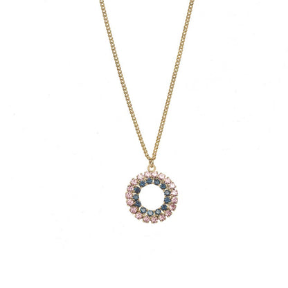 TOVA Mini Monogram Multicolor Crystal Necklace