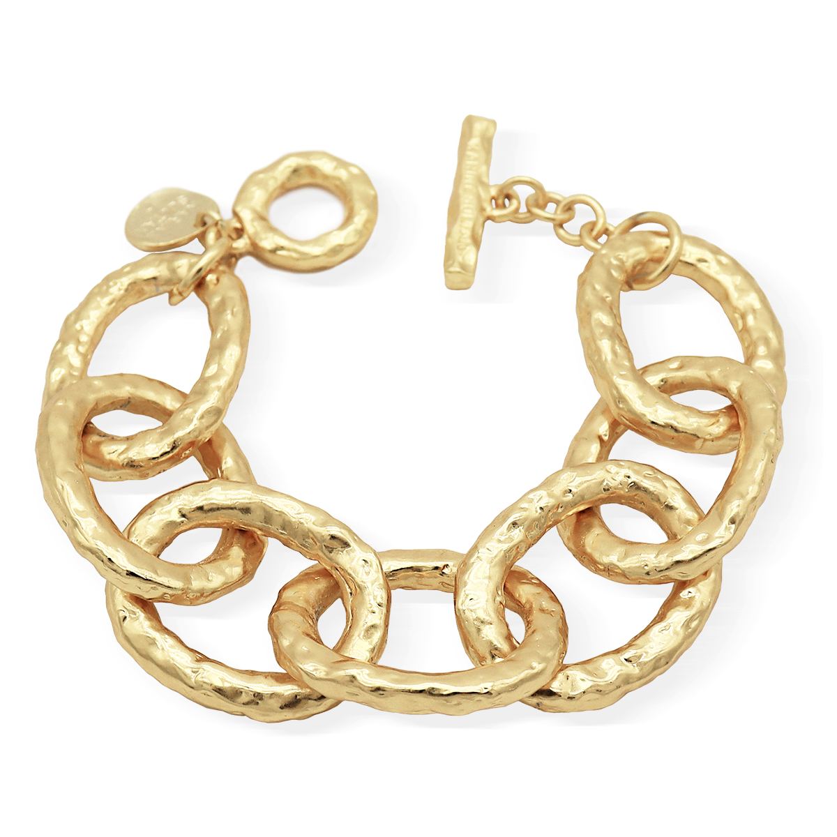 Statement-Making Oversize Link Bracelet - 24K Gold Plated
